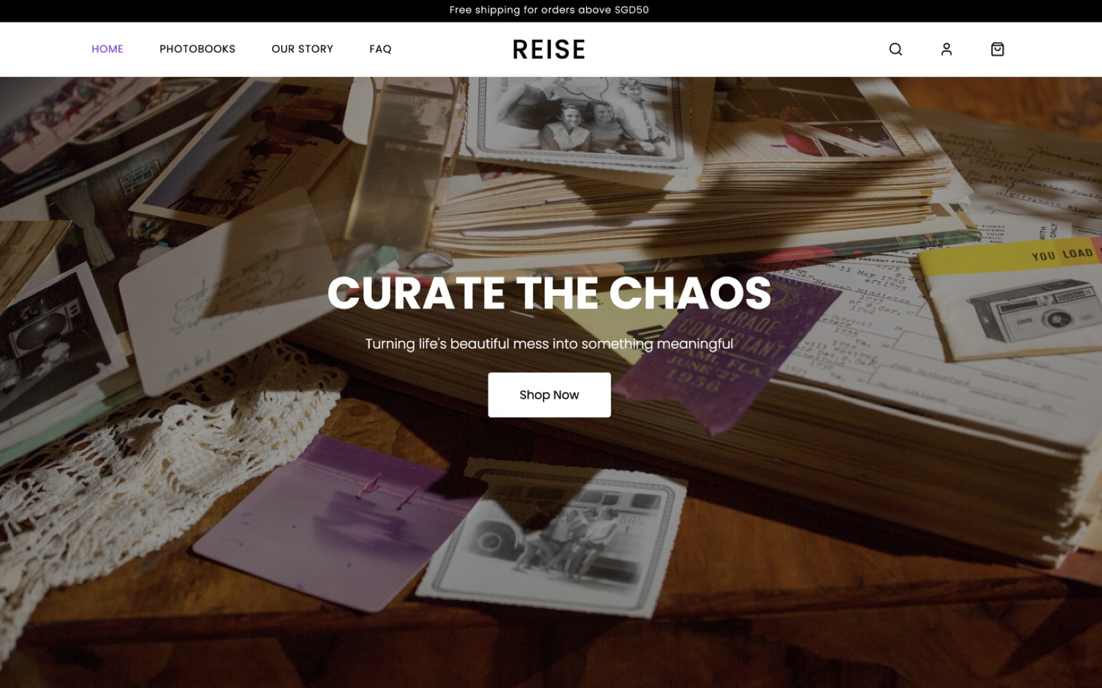 The REISE photobook editor